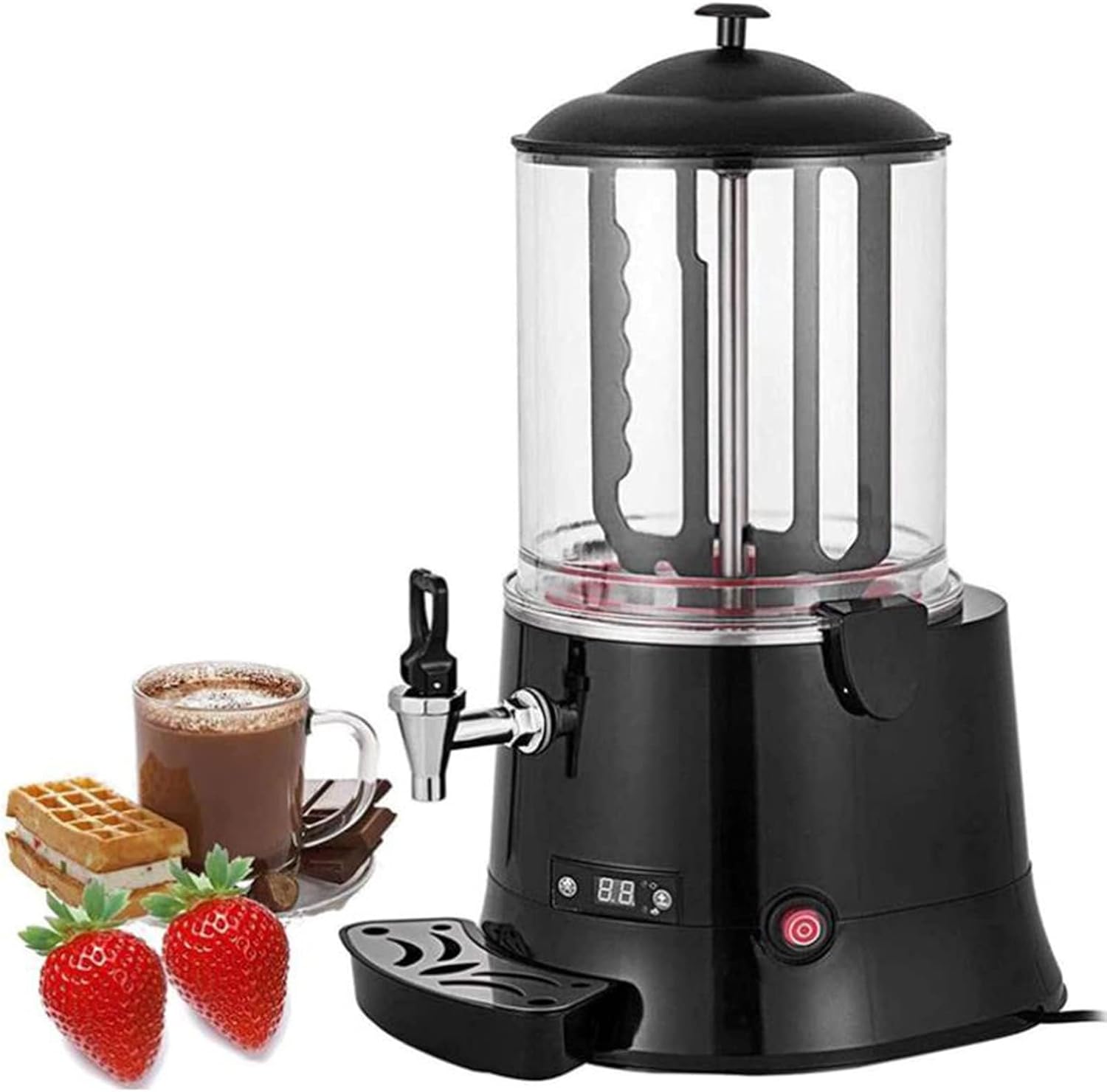 Commercial 10L 110/220v Hot Chocolate Dispenser Machine,Chocolate Fountain,Electric Chocolate Beverage Making Machine,30~90℃ Adjustment Chocolate Tempering Machine