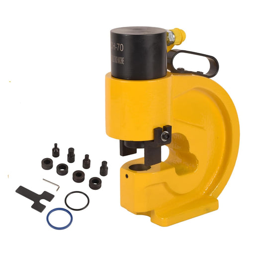 35T CH-70 Hydraulic Hole Punching Tool Hole Digger Force Puncher, 3/8",1/2",5/8",3/4" Pumcher Apertures, Smooth Hole Puncher Hole Digger for Iron Plate Copper Bar Aluminum Stainless Steel