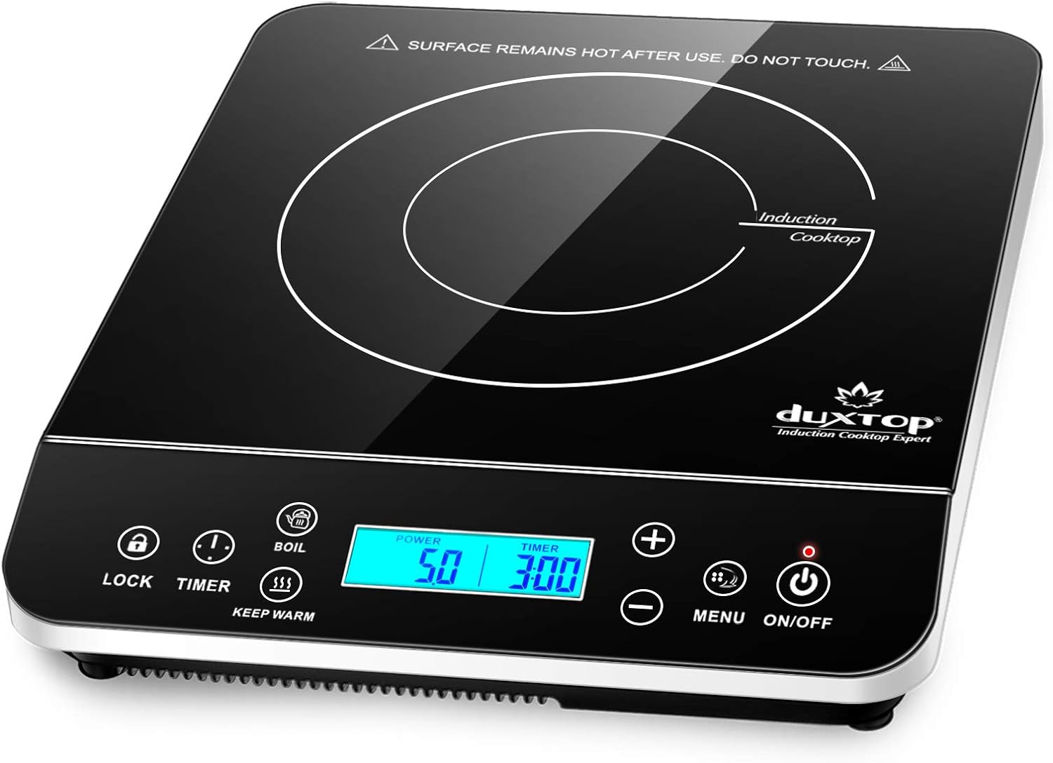 Duxtop Portable Induction Cooktop Burner, Induction Hot Plate with LCD Sensor Touch 1800 Watts, Silver 9600LS\/BT-200DZ