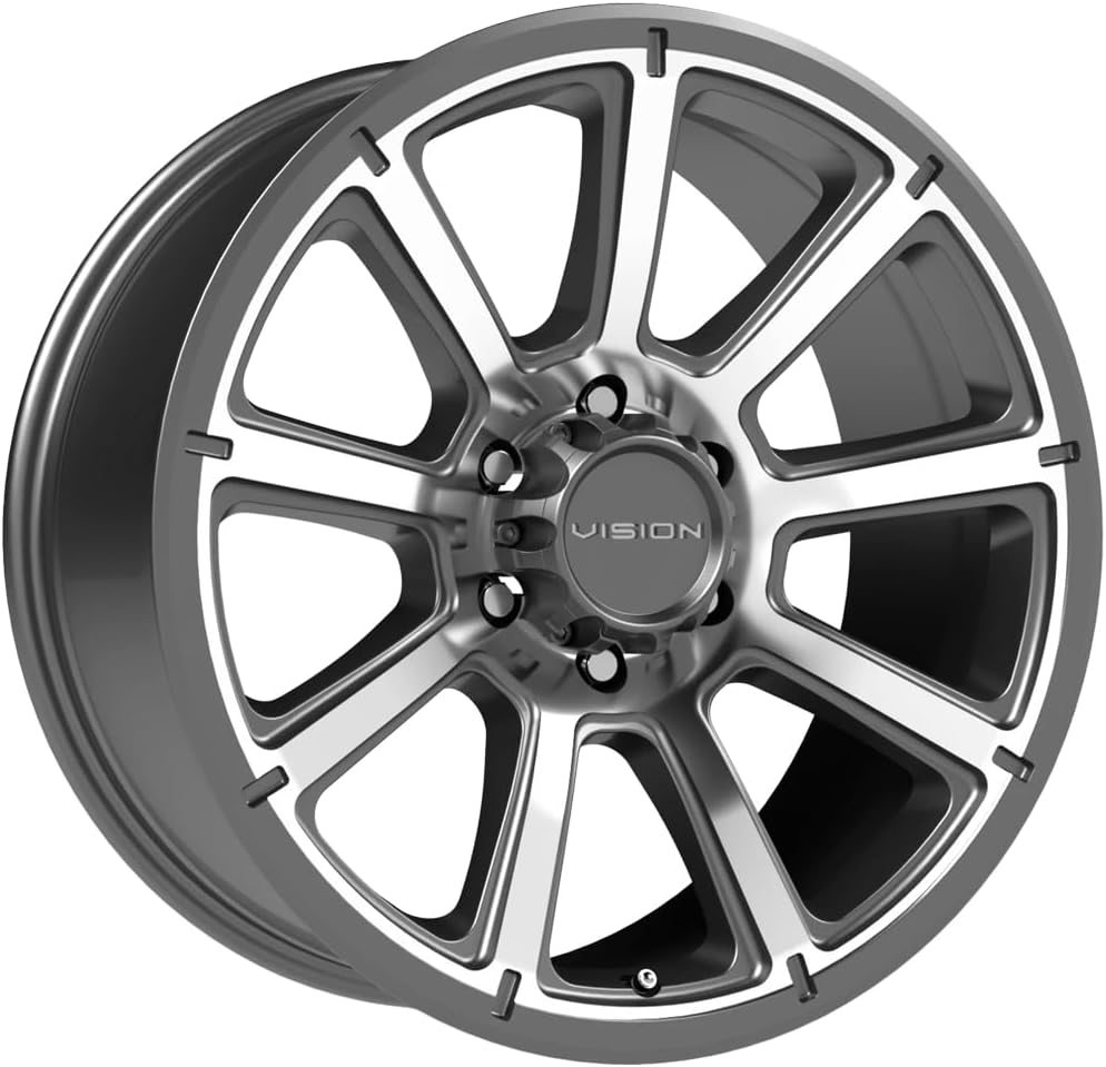 Vision 353 TURBINE Custom Wheel - 16x8, 0 Offset, 6x139.7 Bolt Pattern, 110mm Hub - Gunmetal with Machined Face Rim