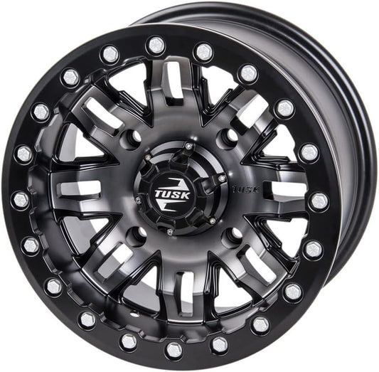 Tusk 4/137 Teton Beadlock Wheel 15x7 5.0 + 2.0 Gun Metal/Black Compatible with Can-Am Maverick X3 Max X RS Turbo RR 72 Inch 2020-2024