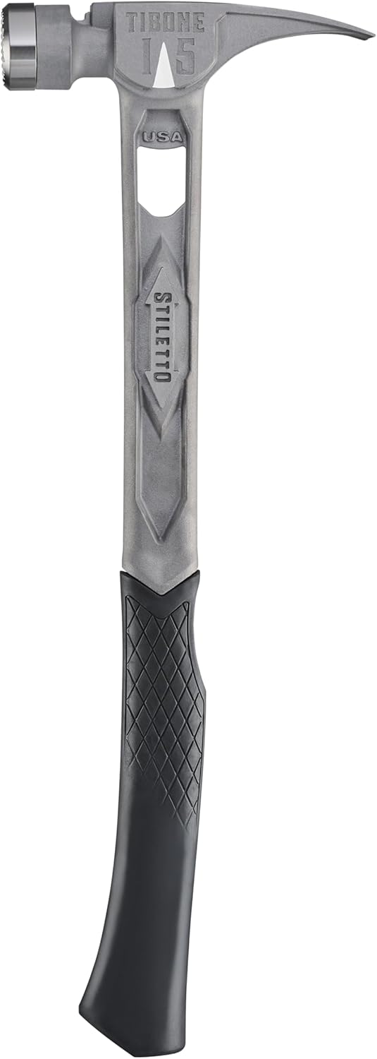 Stiletto TIB15MC 15 oz. Titanium TiBone Hammer Milled Face with Curved Handle
