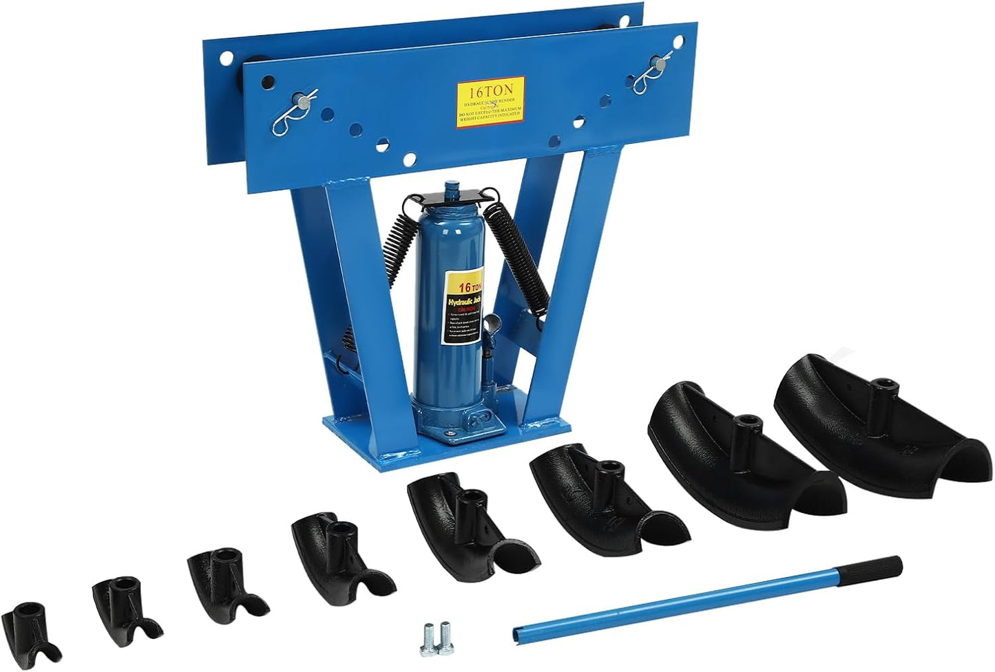 16 Ton Hydraulic Pipe Tube Bender, Manual Heavy-Duty Pipe Bending Machine Hydraulic Tubing Bender Tool with 8 Dies (1\/2", 3\/4", 1", 1-1\/4", 1-1\/12", 2", 2-1\/2", 3") (Blue)