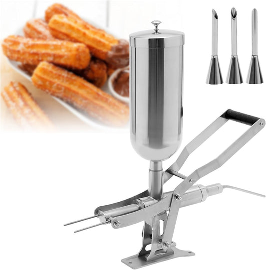 Manual Donut Filler Machine 5L, Donut Jelly Filler Injector Machine, Stainless Steel Donut Churros Filler Jelly Cream Filling Machine, Doughnuts Filling Machine with 4 Pipes for Restaurant Kitchen