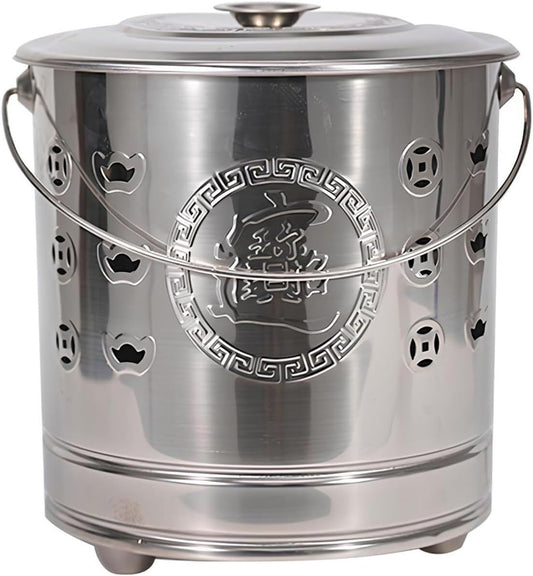 Outdoor Burn Barrel, Yard Waste Incinerator with Handle, Heavy-Duty Burn Cage for Efficient Burning of Paper, Leaves, and Wood