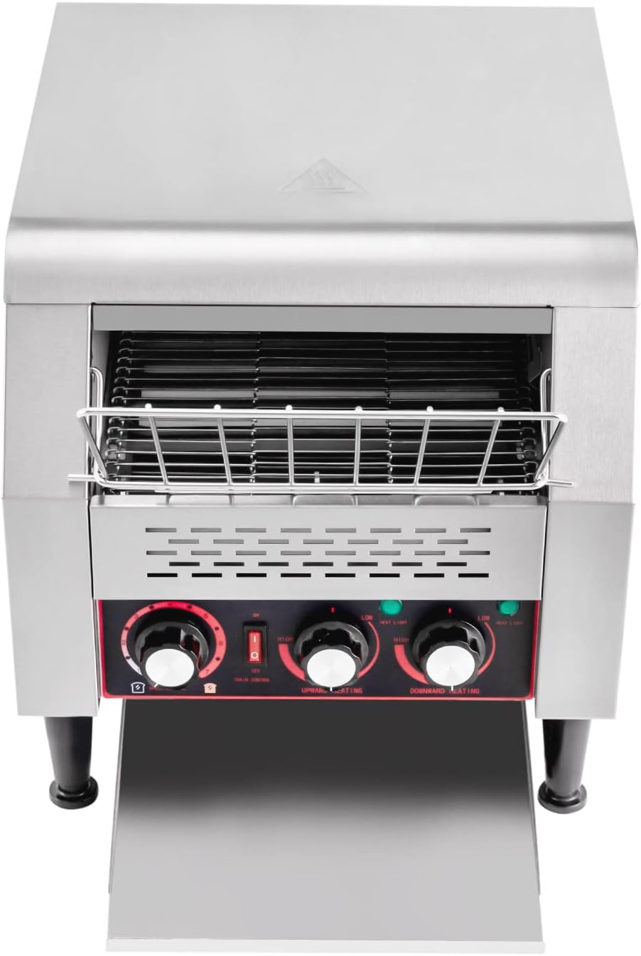 300 Slices/Hour Commercial Conveyor Toaster, 2200W Powerful Stainless Steel Heavy-Duty Industrial Toaster with Double Heating Tubes, Countertop Electric Toaster Restaurant Equipment for Bagel Bread