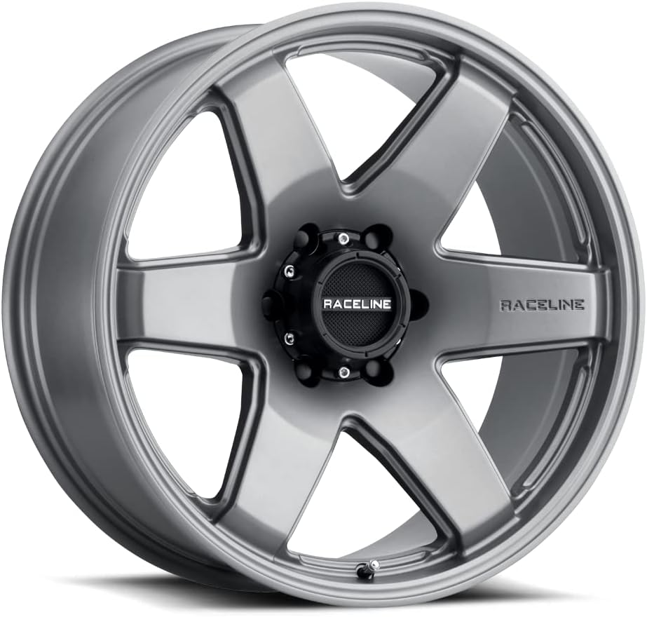 Raceline Wheels 942GS ADDICT Wheel Greystone 18X9"6X139.7 Bolt Pattern +12mm Offset\/(5.5"B\/S) 6 Spoke Aluminum Passenger Car Wheels, Full Size Replacement Greystone Car Rims