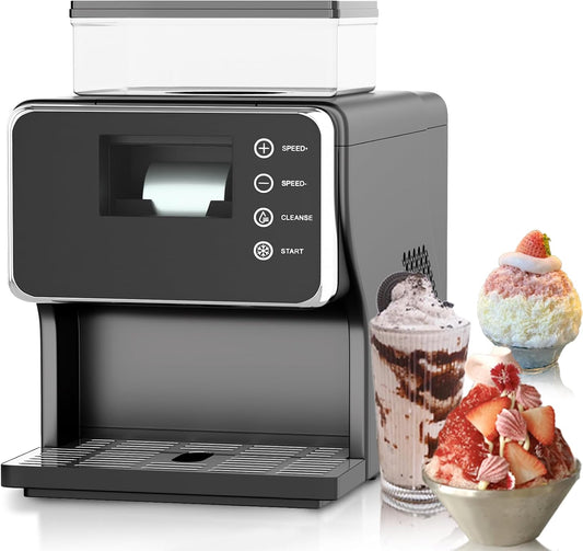 Countertop Shaved Ice Machine Portable Shaved Ice and Ice Cream Machine Adjustable Snowflake Ice Making Speed Snowflake Ice Machine for Home, Office, Restaurant, Bar, Party Adjustable Speed