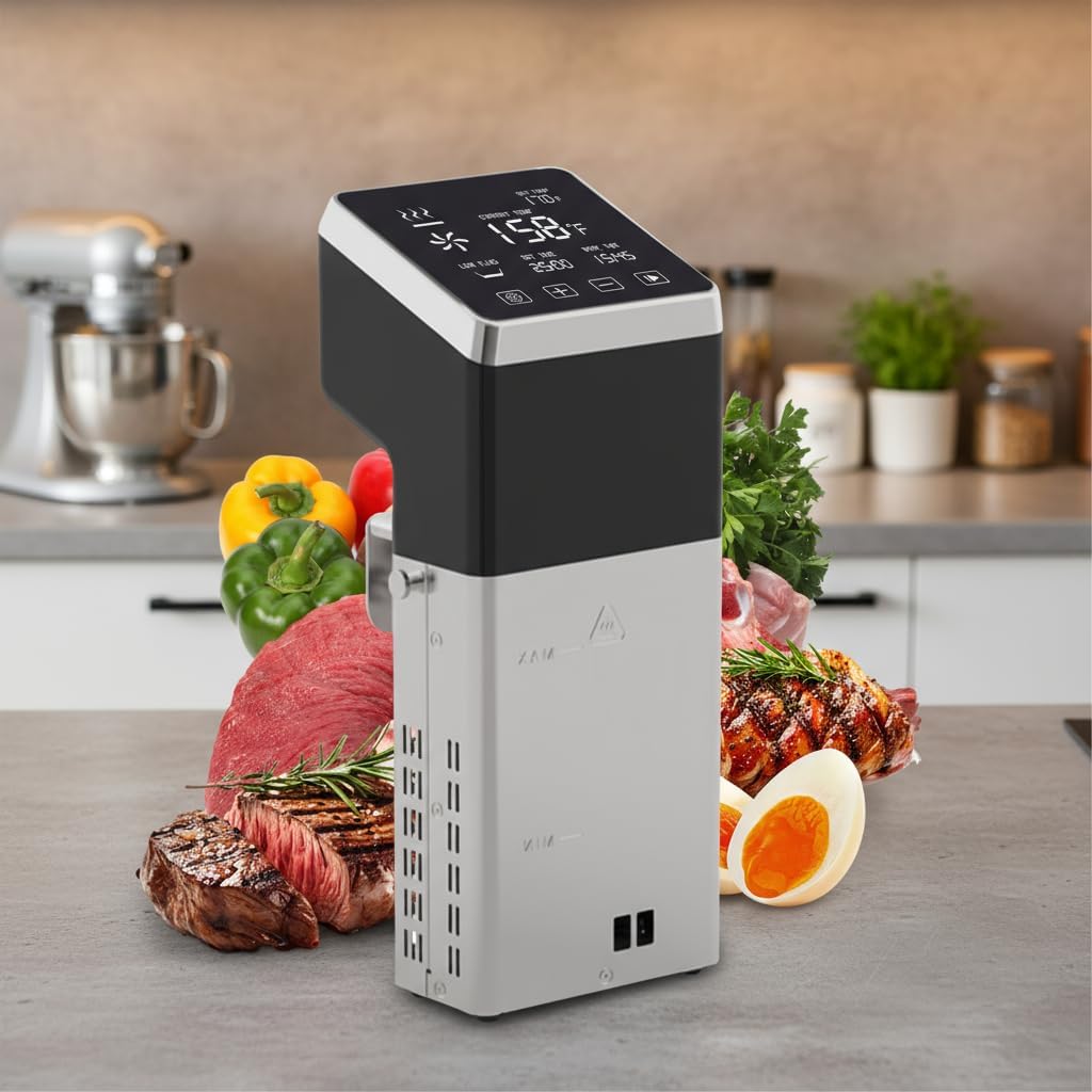 Commercial Sous Vide Machine, IPX7 Waterproof Precision Cooker with Digital LED Display, Stainless Steel Immersion Circulator, Fast Heating for Restaurant, Chef, Home Kitchen, Steak, Seafood (1400W)