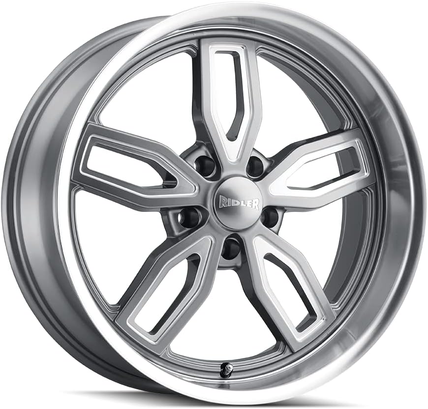 Ridler Grey W/Milled Spokes & Diamond Lip 20X10 5-114.3 0Mm 72.62Mm Wheel (10 x 22. inches /5 x 20 inches, 0 inches Offset)