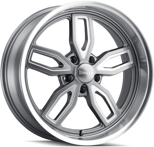 Ridler Grey W/Milled Spokes & Diamond Lip 20X10 5-114.3 0Mm 72.62Mm Wheel (10 x 22. inches /5 x 20 inches, 0 inches Offset)