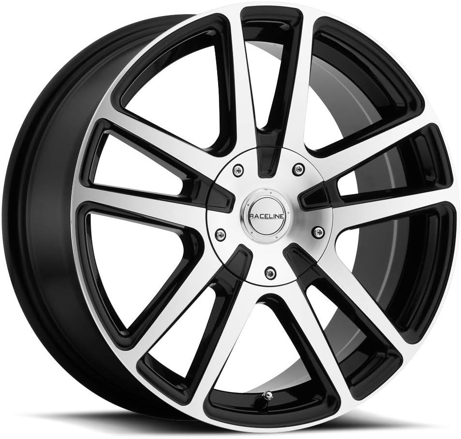 Raceline Wheels 145M Encore Wheel Black W\/Machined Finish 15X7"4X100\/4X114.3 Bolt Pattern +40mm Offset\/(5.57"B\/S) 10 Spoke Aluminum Passenger Car Wheels, Full Size Replacement Black Car Rims
