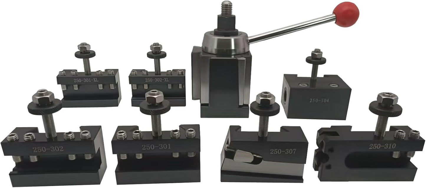 8 PCS CXA Wedge Type Quick Change Tool Post With Tool Holders For Lathe Swing Dia 13-18",250-333(CXA-8PCS)
