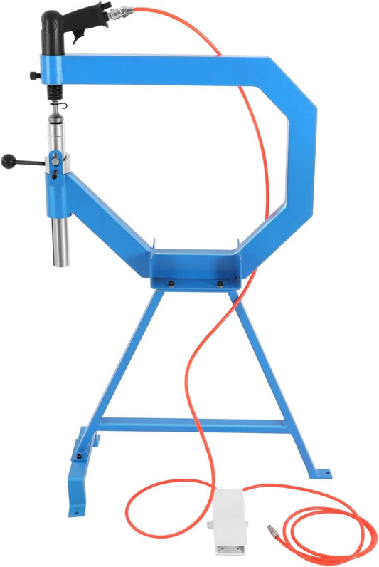Pneumatic Planishing Hammer, Planishing Hammer Bending Machine with 3 Different-Sized Anvils, 875-1350RPM Air Powered Metal Shaping Machine, Adjustable Pressure Foot Pedal Dent Repair Tool