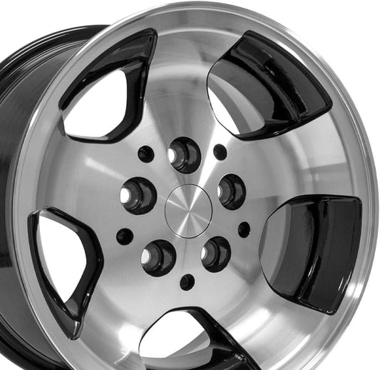 OE Wheels JP08 15 Inch Rim Fits Wrangler Style 5x114.3 15x8 Gloss Black Machined - Hollander 9024 (1)