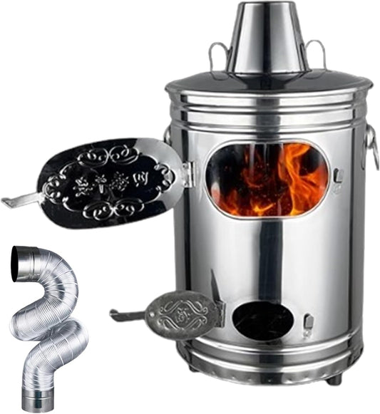 Smoke Exhaust Duct Incinerator for Indoor and Outdoor Use, Trash Burning Container for Combustion of Garbage, Waste Paper, and Leaves