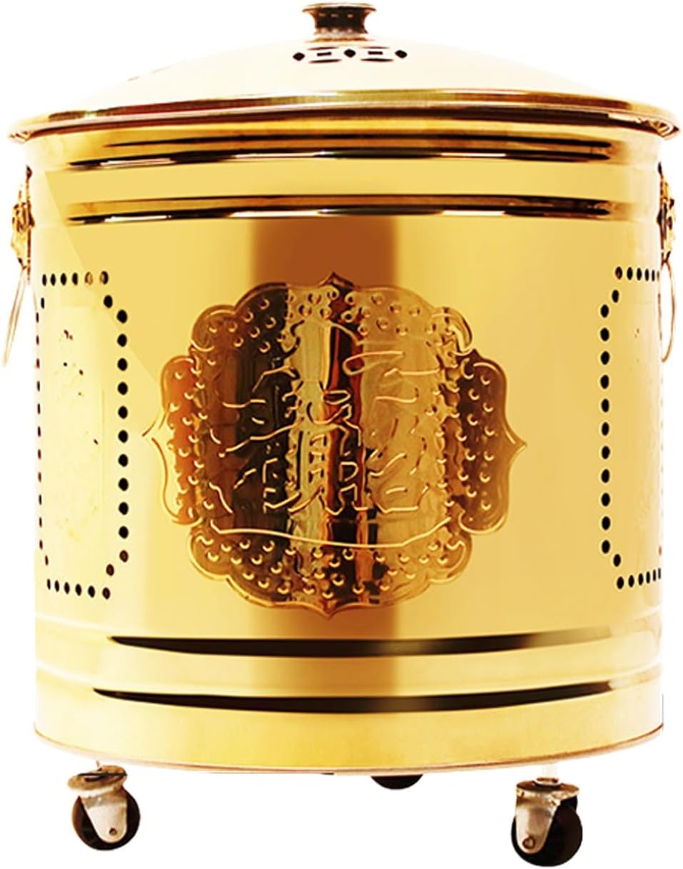 Incinerator, Burn Barrel, Outdoor Fire Pit, Burn Cage, Including Tripod, Inner Liner, for Wood, Garden, Backyard, Farm,Bonfire(Gold,26cm\/10in)