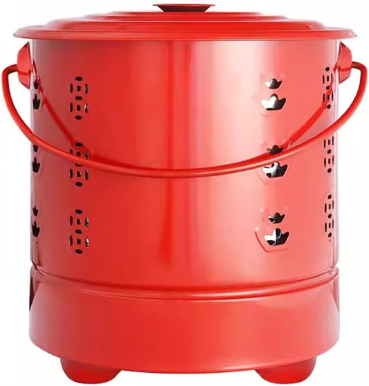 Stainless Steel Burn Barrel Incinerator Burn Barrel, Fire Barrel For Burning Trash Outdoor Yard Waste Incinerator Metal Incinerator Cage With Burning Tongs Fire Pit For Wood Rubbish Leaves Cardboard(R