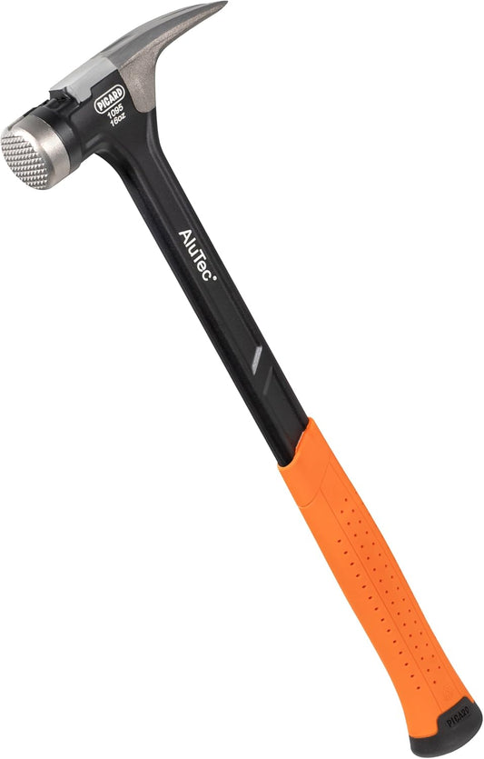 PICARD AluTec No. 1095 Framing Hammer Roughened Aluminium and Forged Steel Ergonomic 2 Component Handle 780 g 405 mm Length 140 mm Width Professional Tool for Roofers