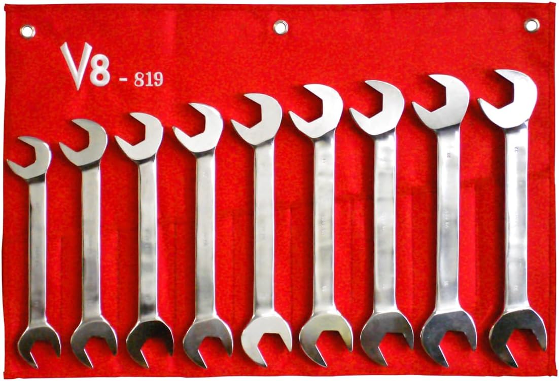 V8 Tools Inc 819 9 Piece Metric Jumbo Angle Wrench Set
