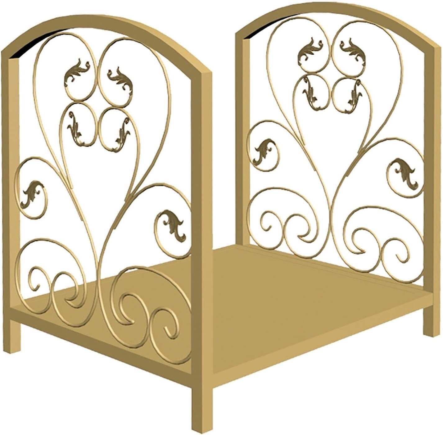 Firewood Rack Stand 17.7" Heavy Duty Wrought Iron Log Holder For Indoor/Outdoor Wood Storage Organizer