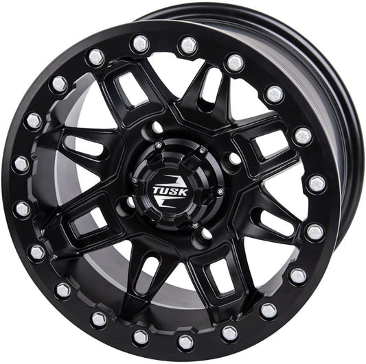 TUSK 4/156 Wasatch Beadlock Wheel 15x7 5.0 + 2.0 Matte Black Compatible with Polaris RZR XP 4 Turbo S 2019-2021