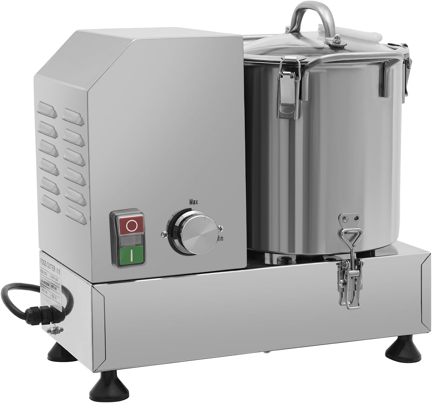 Commercial Food Processor,1200W 1.59Gal Heavy Duty Electric Vegetable Chopper, 2800rpm Speed Stainless Steel Multifunctional Meat Grinder Veggie Cutter Mincer for Restaurants, Canteens