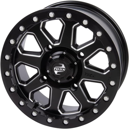 4/156 - Tusk Uinta Beadlock Wheel 15x7 5.0 + 2.0 Milled/Black For POLARIS RZR S 1000 EPS 2016-2020