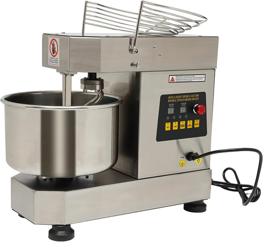 750W Commercial Flour Mixer, Electric Dough Kneading Machine with 10QT Large Bucket Dough Mixer Machine for Mixing Salads, Stirring Jams, Whipping Cream Kitchen Doughmaker