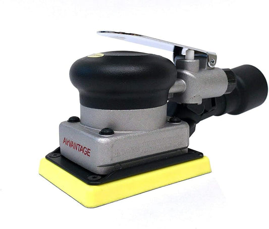 AirVANTAGE Industrial-Grade Orbital Pneumatic 3" x 4" Jitterbug Air Sheet Sander With 1" Diameter Central-Vacuum, 1\/4 in. NPT Air Inlet (CV: Hook & Loop)