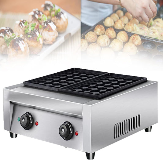 Commercial Takoyaki Maker,56 Holes Nonstick Electric Takoyaki Grill Pan,Multifunction Takoyaki Grill Pan Plate Octopus Ball Grill Maker for Fast Food Restaurant,Restaurant,Food Street