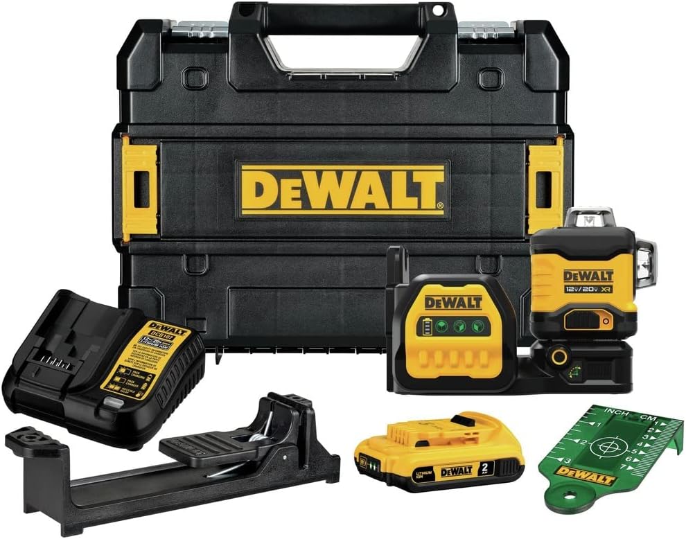 DEWALT 20V\/12V MAX Laser Level Kit, 3 x 360, Green (DCLE34030G)
