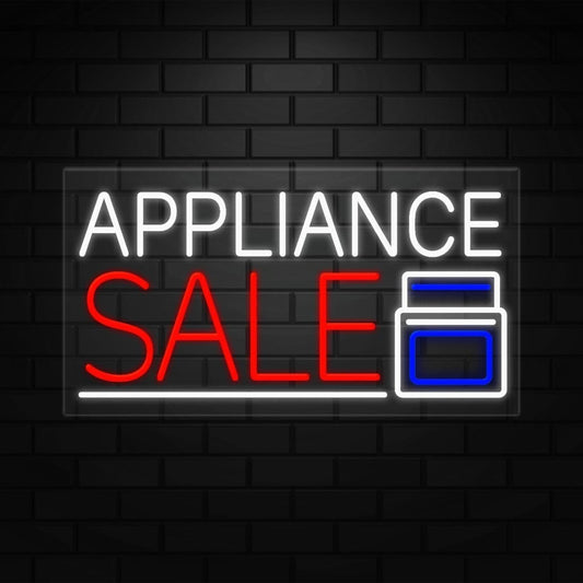 Appliance Sale Neon Sign for Retail Displays | Value priced LED Flex Neon | Electronic Light Up LED Sign for Windows/Walls | 37"W x 20"H x 1"D