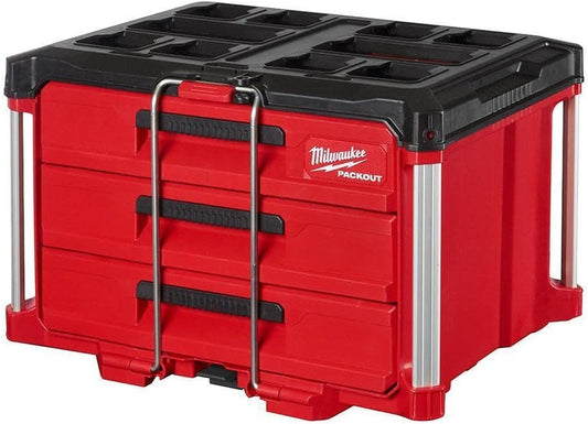 EMBER & VALOR 48-22-8443 Fits for Milwaukee Packout 3-Drawer Tool Box, Red, Black