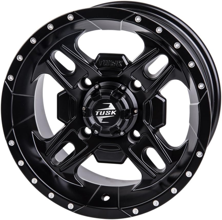 4/137 Tusk Beartooth Wheel 14x7 5.0 + 2.0 Matte Black For Can-Am Maverick X3 Max RS Turbo RR 72 Inch 2022-2024