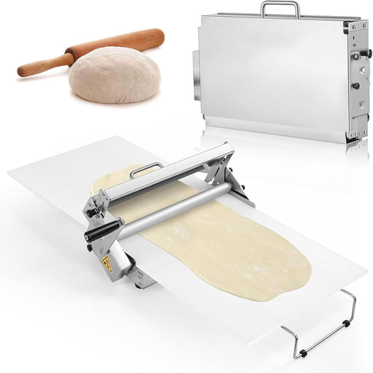 GAYAYAS Folding Dough Rolling Machine, Commercial Grade Capacity, Stainless Steel Dough Machine, with Adjustable Thicknesses, for Croissant and Pastry Making,Home