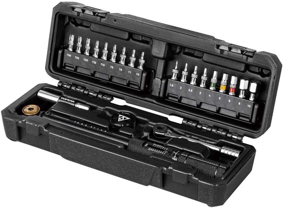 Topeak Torq Stick Pro 4-20 Nm, Tool Box w\/TorqStick 4-20nm, mini Ratchet Tool, Finger bit Holder, Speed Sleeve bit Holder, 18 Tool bits (4-20Nm, 18 Tool Bits)