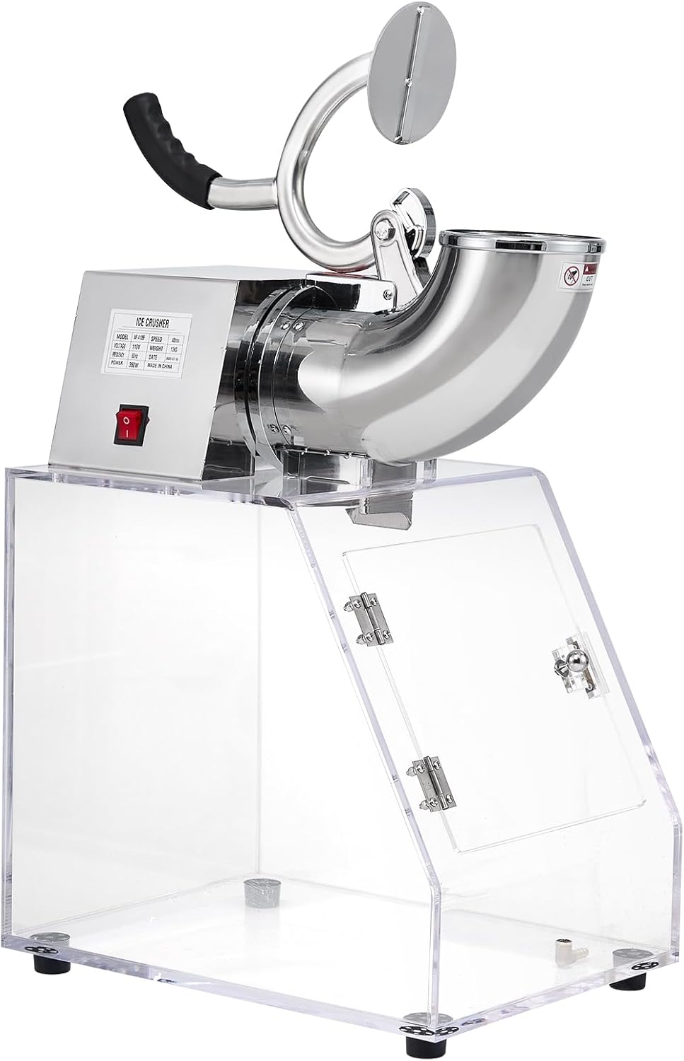 Commercial Shaved Ice Machine, 1400 RPM, 440 Lb/H Electric Snow Cone Machine with Dual Stainless Steel Blades & 11.6 Gallon Storage Box, Ice Crushers for Home Food Cart