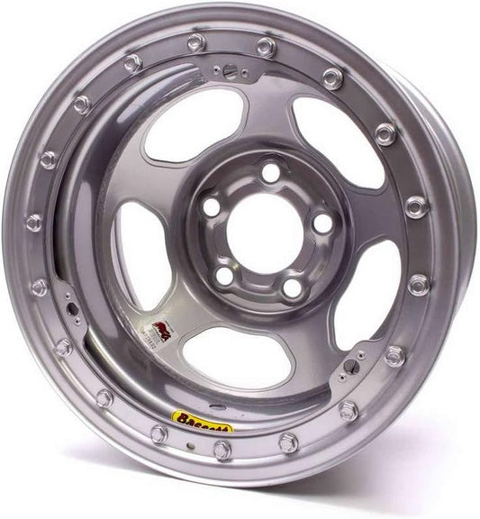Bassett 58AF3IS Racing Wheel Racing Inertia Advantage IMCA/Wissota Silver Powdercoated Wheels