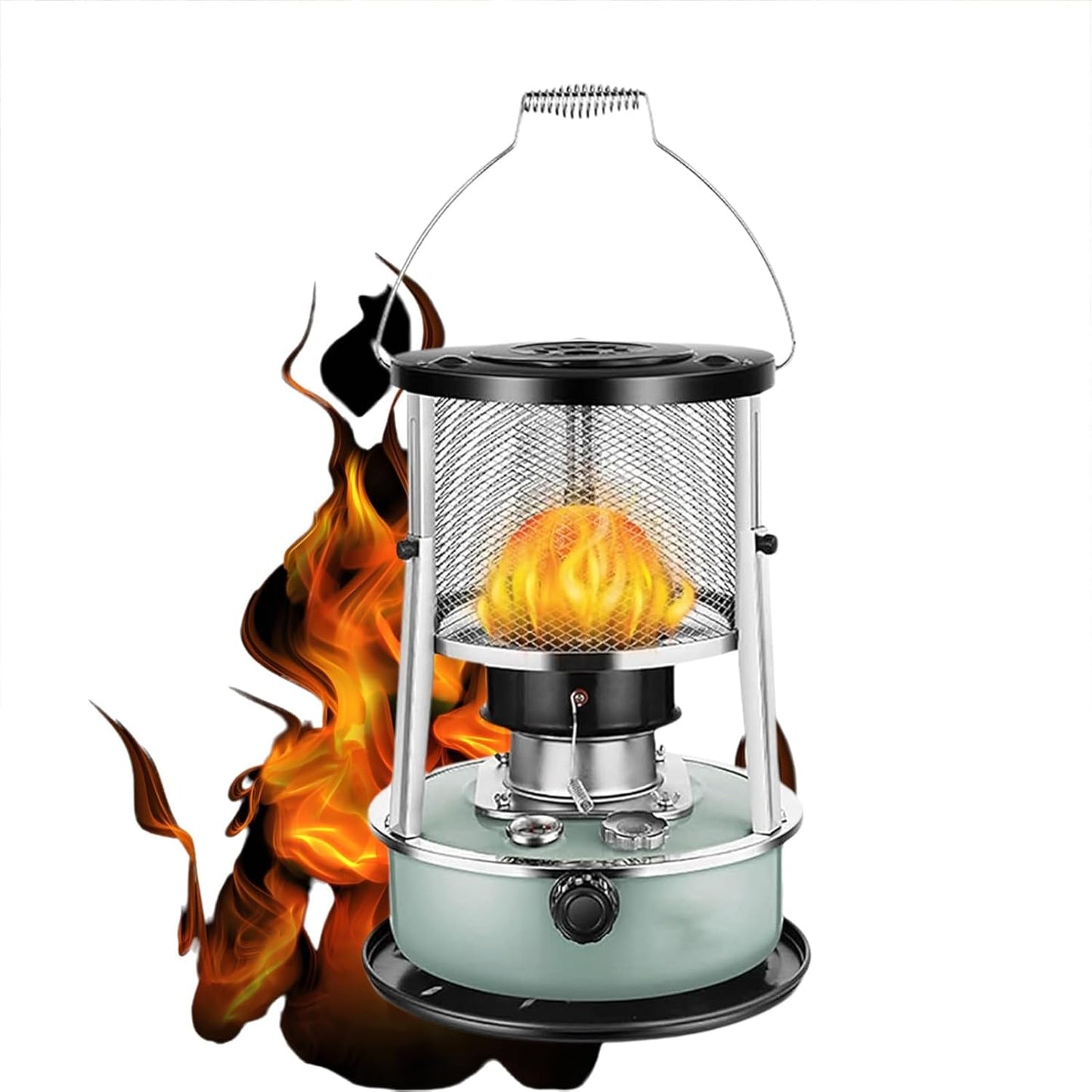 High-efficiency Indoor Kerosene Heater 9000 Btu Indoor/outdoor Dual-use Kerosene Stove Suitable for Home, Garage, Basement, and Camping(Green)