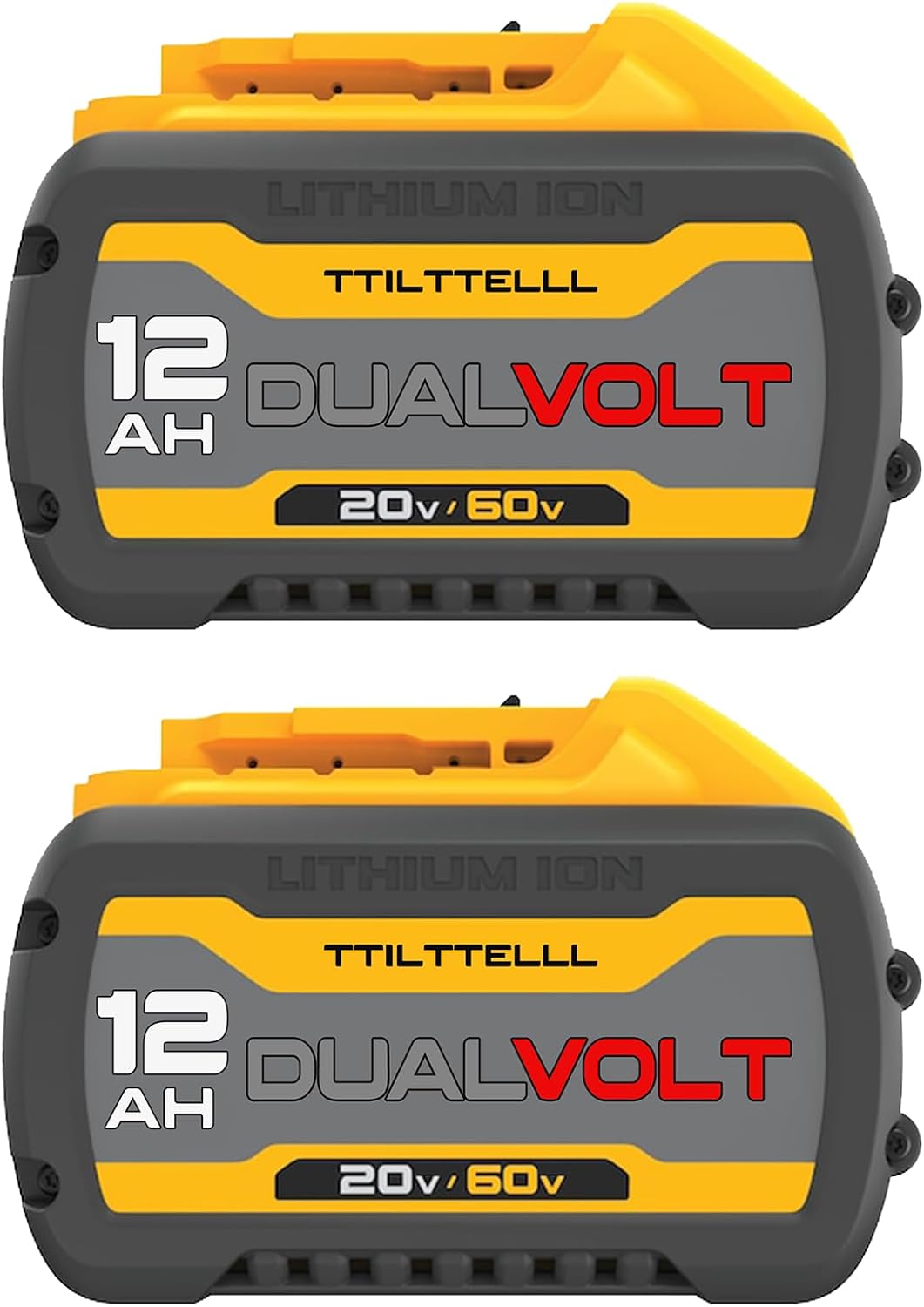 60V 12Ah Lithium Battery - Compatible with DeWalt 20V\/60V Max Power Tools, Replacement Battery for DCB606, DCB609, DCB612, High-Capacity, Extended Runtime & Triple Protection, 2 Pack