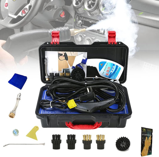 High Pressure Steam Cleaner 3000W,120℃ High Temperature Commercial Steam Cleaner,Household Cleaning Machine- Hot&Cold Water,for Most Floors, Counters, Appliances, Windows, Autos, and More, Black
