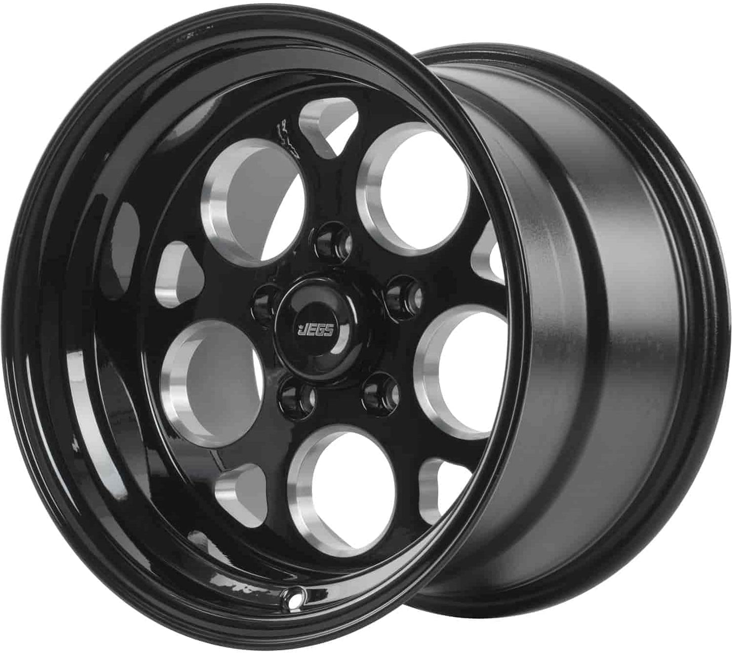 JEGS SSR Mag Wheel 15” x 10” | 5 x 4.5” Wheel Bolt Pattern Spacing | 5.5” Backspacing | | 0 mm Offset | Black Finish | 3.27” Center Bore | Includes Center Cap