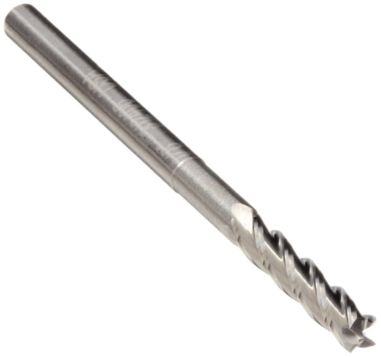 CCMGN Carbide Square Nose End Mill, Long Reach, Uncoated (Bright) Finish, 30 Deg Helix, 4 Flutes, 6" Overall Length, 0.5000" Cutting Diameter, 0.5" Shank Diameter