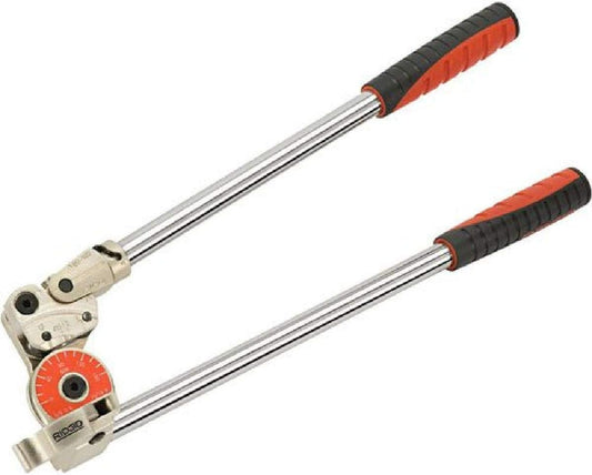 RIDGID 38048 Model 608 Heavy-Duty Stainless Steel Pipe and Tubing Bender, 1\/2" Pipe Bender with Extra Long Handles, Black; Red; Silver