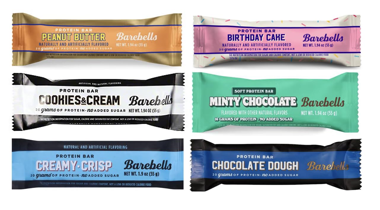 Barebell Protein Bars 6 Flavor Sampler Variety - 12 Bars