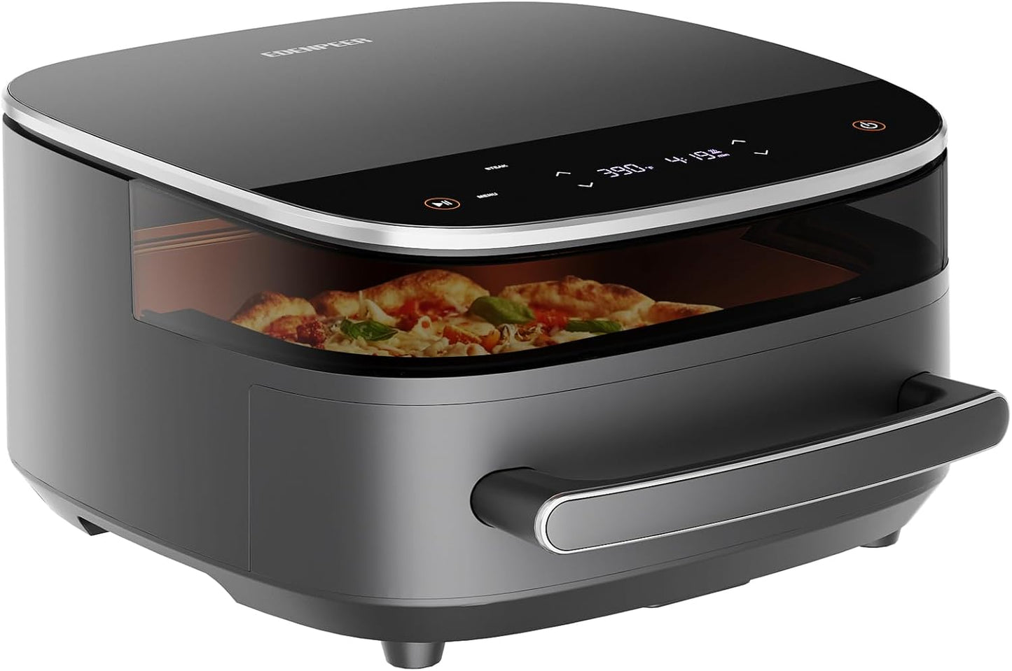 EDENPEER Extra Large Air Fryer,11-IN-1 6 QT 450F Air Fryer with Superior Airflow, Dual Heat Source Technology, Smart Digital Wide Fryer with Basket, Fits a 12" Pizza or 33 Chicken Wings