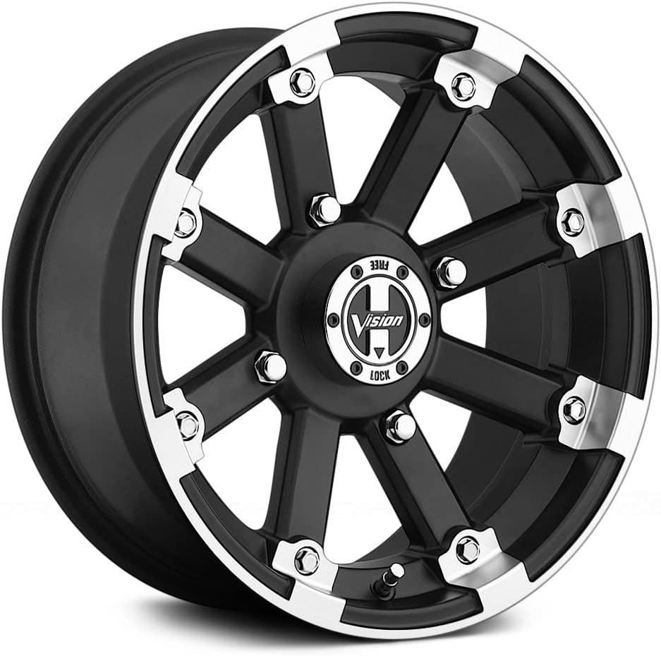 Vision 393 Lockout ATV/UTV 12x8 4x156-10mm Black/Machined Wheel Rim 12" Inch