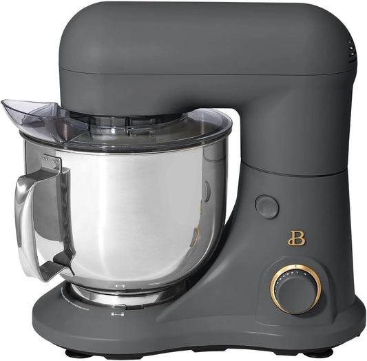 Beautiful 5.3QT Stand Mixer, 300W, 12 Speeds, Tilt-Head, Dishwasher-Safe, Splash Shield, Stainless Steel Bowl, Premium Matte Finish, for Baking & Cooking (Oyster Gray)