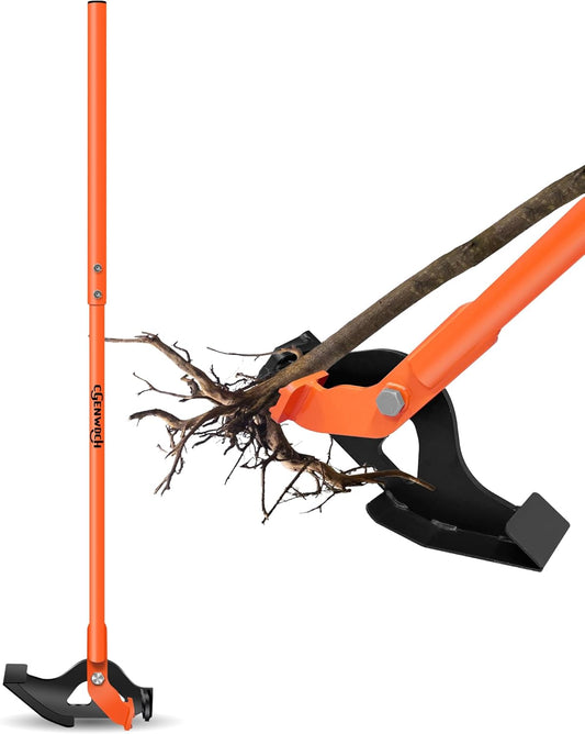 Large Size Sapling Puller, Heavy-Duty High-Leverage Tree Puller Tool, Fully Uproots Woody Stems ¼ inch - 2 inches, Suitable for Trees, Shrubs, Vines and Thorns with Large Root Systems